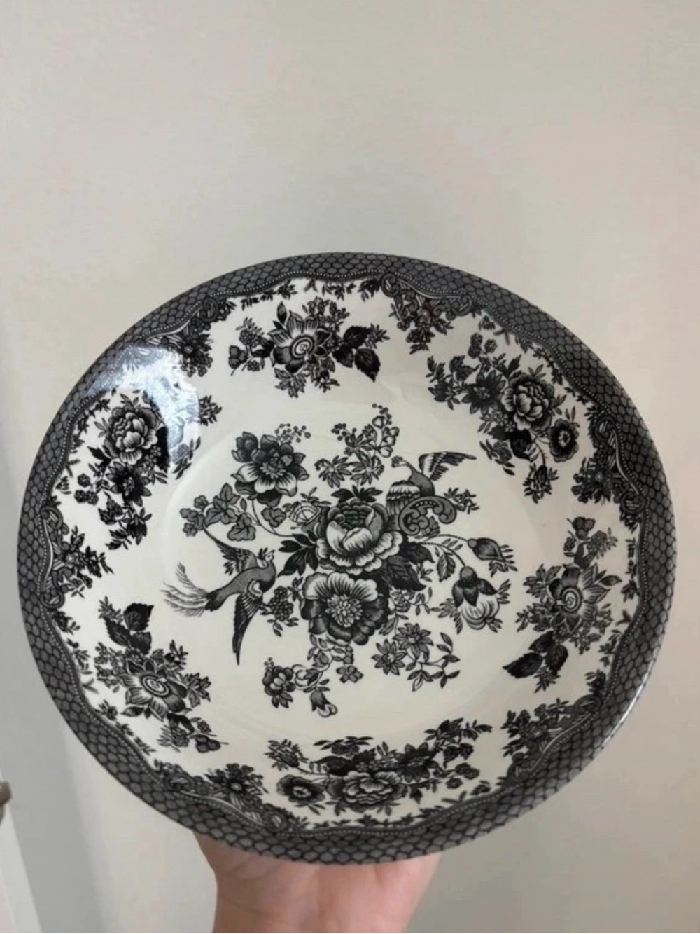 Stafford Black and White Floral Porcelain Serving Bowl